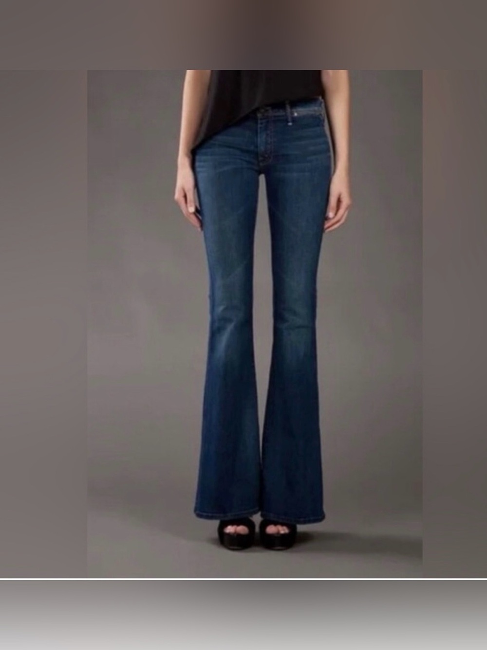 MOTHER The Curfew Flare Jeans | Here Kitty Kitty | Size 24 flared low rise denim